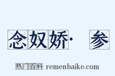 念奴娇·参是什么意思的图片